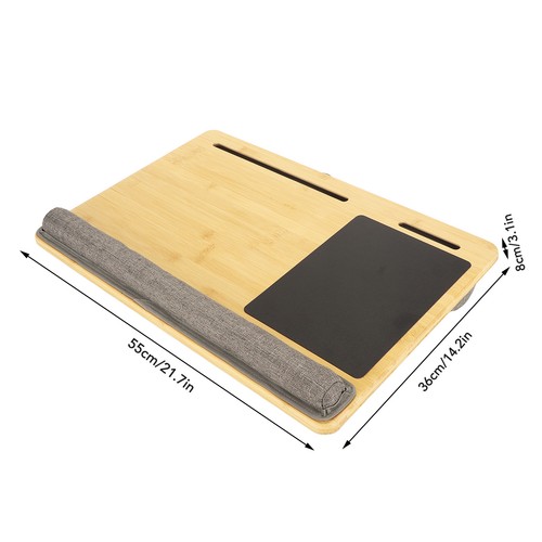 Laptop Desk Built In Slot Mouse Pad Wrist Pad Fits Up To 18.5in Laptop Bamboo T - Picture 6 of 24