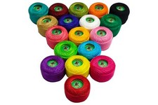Cotton Thread Soft and Shine ball for Embroidery Craft Making 14gm 1 Ball 18Pcs