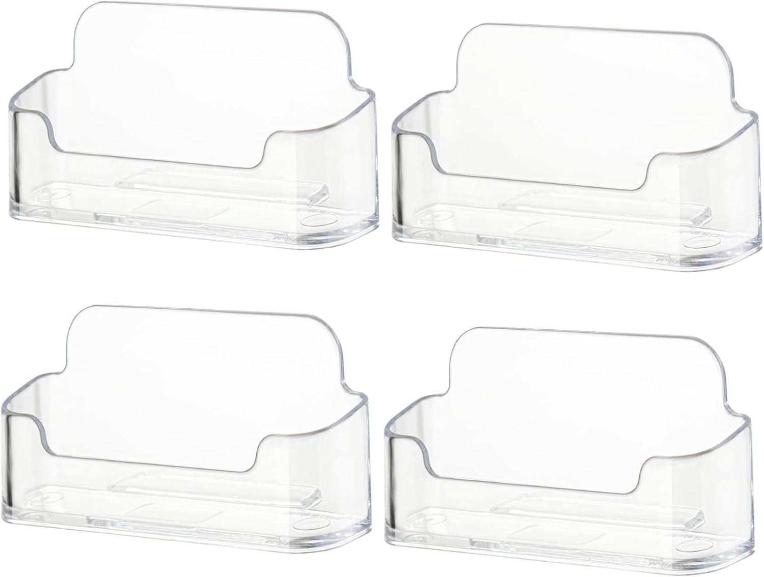 Business Card Holder for Desk - 4 Pack Acrylic Business Card Holder Stand Displa