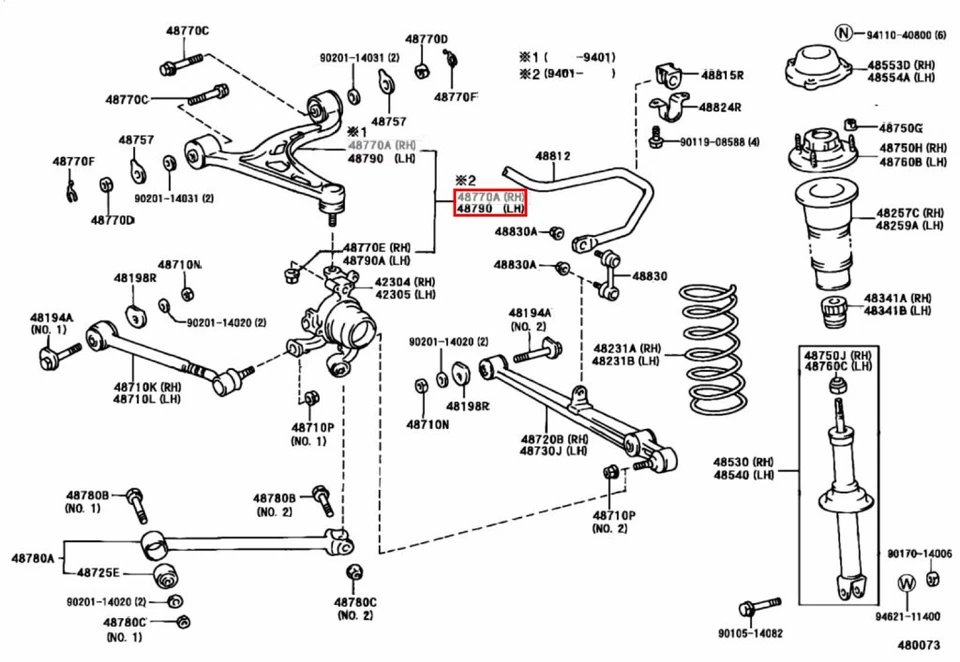 TOYOTA GENUINO SUPRA JZA80 SUSPENSIÓN TRASERA DERECHA BRAZO SUPERIOR CONJUNTO DIESTRO Y DERECHO OEM Foto 3 de 4