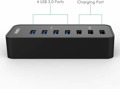 USB 7fach Hub 4 Ports USB und 3 Ports Super Speed 5 Gbps Aufladung Aukey CB-H19