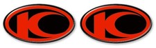 2 ADESIVI in RESINA gel 3D compatibili per scooter Kymco Xciting Nero-ROSSO New