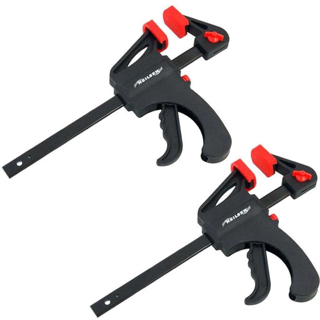 Neilsen 2pc Quick Grip Ratchet Vice Bar Large Clamps  6""/ 150mm Rapid Clamp Set