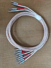 New Silver Tube Amplifier Audio CD Player Speaker Banana Bi-Wire Cable 10FT 3m