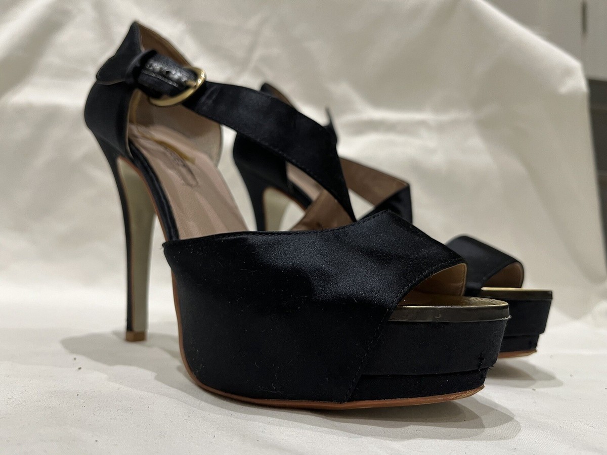 Sandalias De Tacón Adolfo Dominguez Con Tira Negras Cuero Responsable  Cm - Main Image