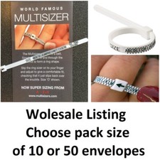 Plastic Multi Sizer UK Ring Gauge - Size A to Z+9 - wholesale pack for retailers