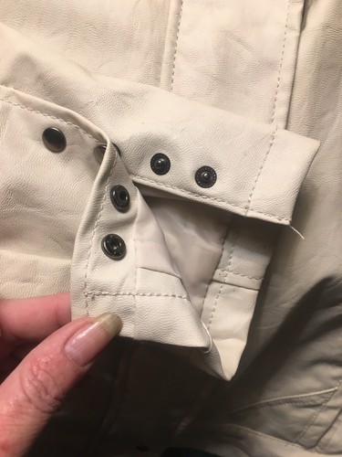 Jack by BB Dakota Ivory M Passform Motorradjacke Druckknöpfe Reißverschluss Kunstleder vegan - Bild 16 von 22