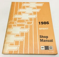 1986 Chevrolet Sprint Factory Original Service Manual