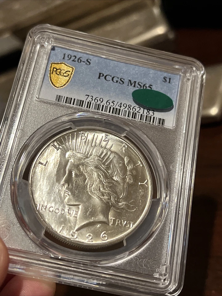 1926-S Peace Dollar MS-65 PCGS CAC TOP POP Overpolished VAM 3B Amazing Luster PQ - Image 4 of 4