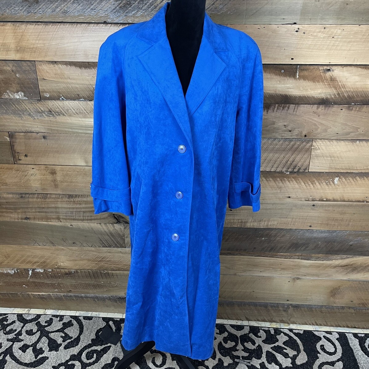Vintage Blue Suede Ladies Coat Tailored by Harlan Washable