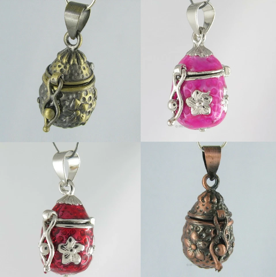 Magic Box - Tropfen Anhänger zum Öffnen prayer wish Medaillon Amulett mit Blume - Bild 1 von 1