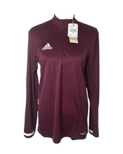 Women's Small Shirt Adidas Maroon Long Sleeve Prime-Green Aero-ready