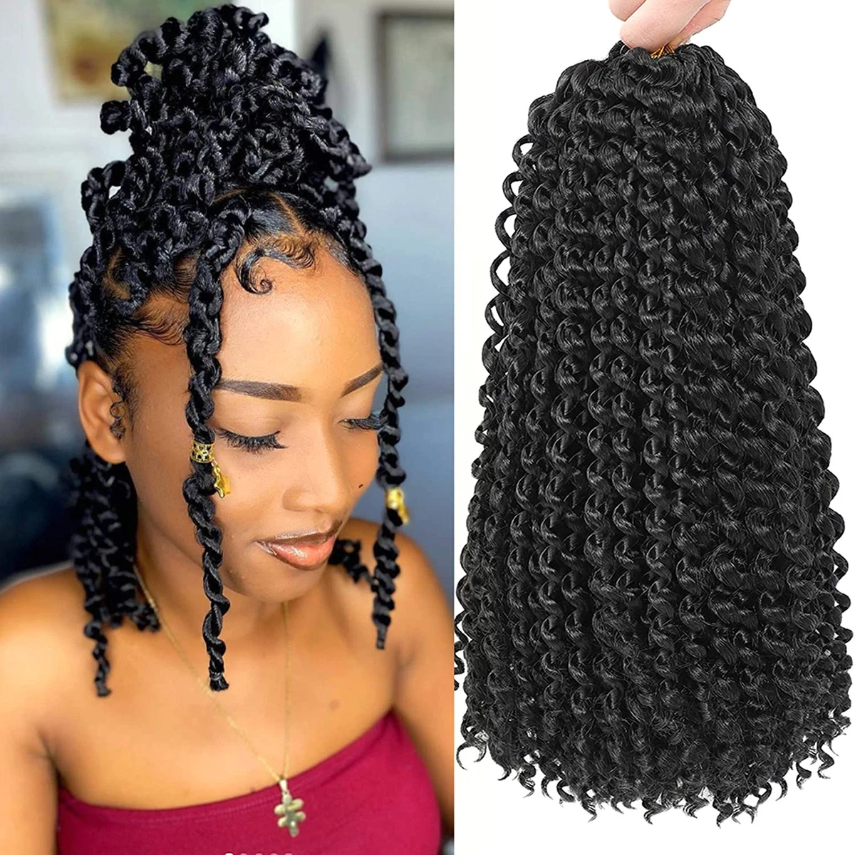 Short Passion Twist Hair 12 Inch 8 Packs Passion Twist Crochet Hair for  Black Wo