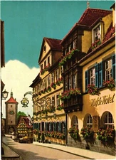 Hotel Goldener Hirsch Restaurant Café Rothenburg ob der Tauber, Germany Postcard