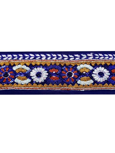 Vintage Saree Border India Decorative Trim Antique Embroidered Ribbon Silk Sari - Picture 2 of 8