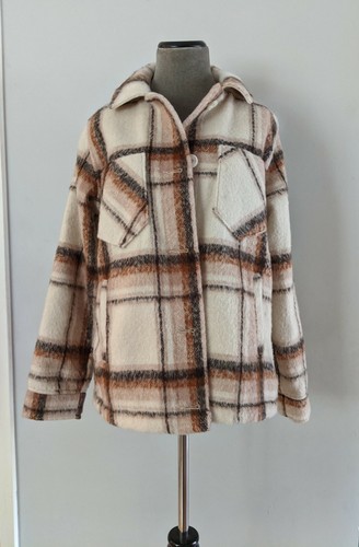 ae oversized plaid button up jacket