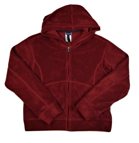 PATAGONIA RHYTHM Womens Sz Small Burgundy Red Full Zip Hoodie Yoga Fleece Jacket - Afbeelding 1 van 10