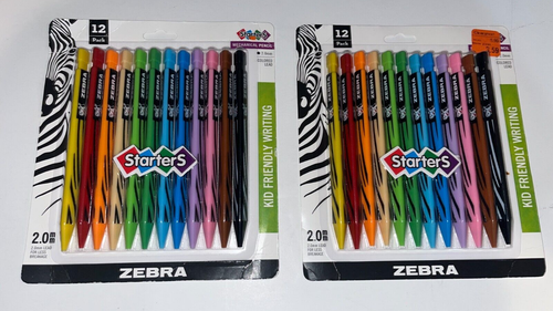 (2) Zebra 12 Pack Starters Mechanical Pencils - Kid Friendly 2.0mm Colored Lead 45888528123 | eBay