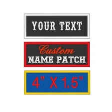 Custom Embroidered Name Tag Sew on Patch Motorcycle Biker Patches 4" x 1.5" (B) 
