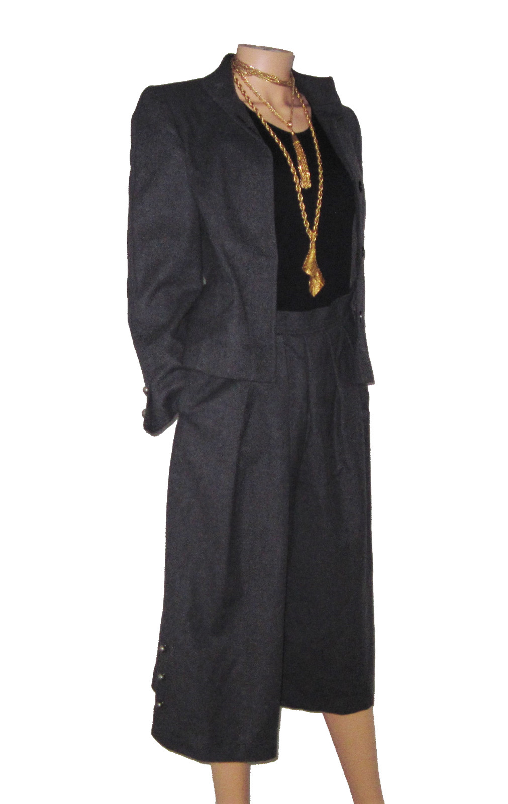 LOUIS FERAUD WOOL Military Style Jacket SUIT Womens Size Small image 9