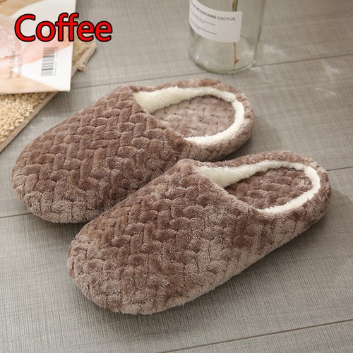 Men Women Slippers Slip On Plush Soft Winter Ladies Home Indoor Warm Shoes - Picture 10 of 15
