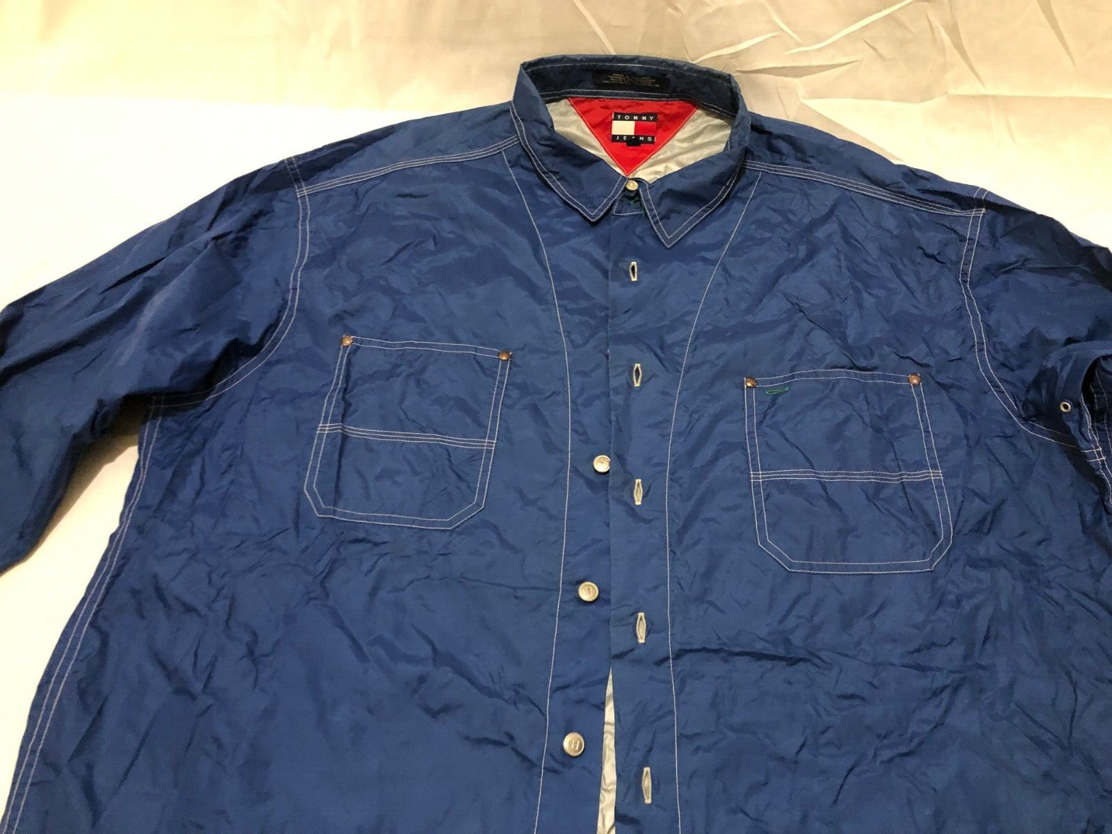 Tommy Hilfiger Denim Stitched Waterproof Collared Shirt XXL RARE!!! image 3