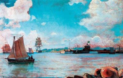 Ioannis Altamouras View of the Sea 1874 17''x 22'' Archival Art Print