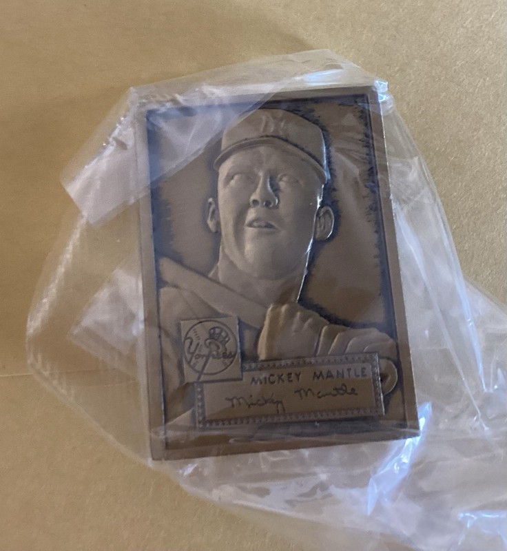 1986 Mickey Mantle Metal Reproduction. From Purchase 86 Topps Traded Cases.