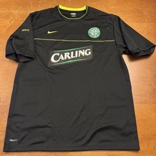 VINTAGE Celtic FC Jersey Mens Extra Large Black Soccer Dri Fit Nike