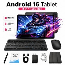 2026 Tablet 11 Inch Android 16 24GB RAM 64GB ROM 7800mAh Wi-Fi 6 BT IPS LCD HD