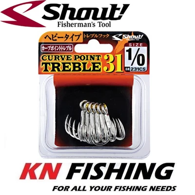 SHOUT CURVE 231 Treble Hooks Tailles 1/0 - 4/0 - Photo 1/4