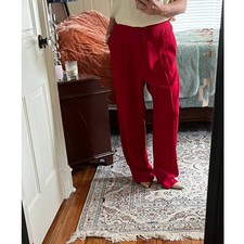 Vintage 90s High Waisted Dress Pants Cherry Red