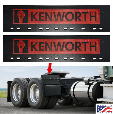 KENWORTH Black & RED 6'' x 24'' Semi Truck Mud Flap-quarter Fender Flaps -2