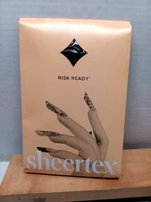 Sheertex Risk Ready Women's Glitter Silver Rip Resist Tights SZ XL NIP NEW