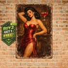 Original Vintage Girls Theme Wall Art Print Poster Metal Tin Sign