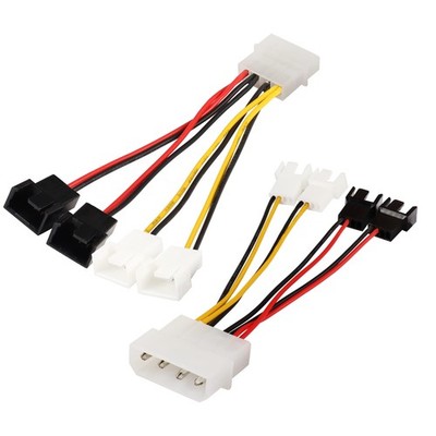 4pin Molex to 4 x 4pin Fan Connector Cable Power Supply 4 Fans...