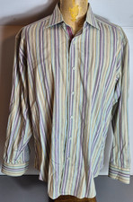 Robert Graham Mens Button-Up Dress Shirt XL Multicolored Striped