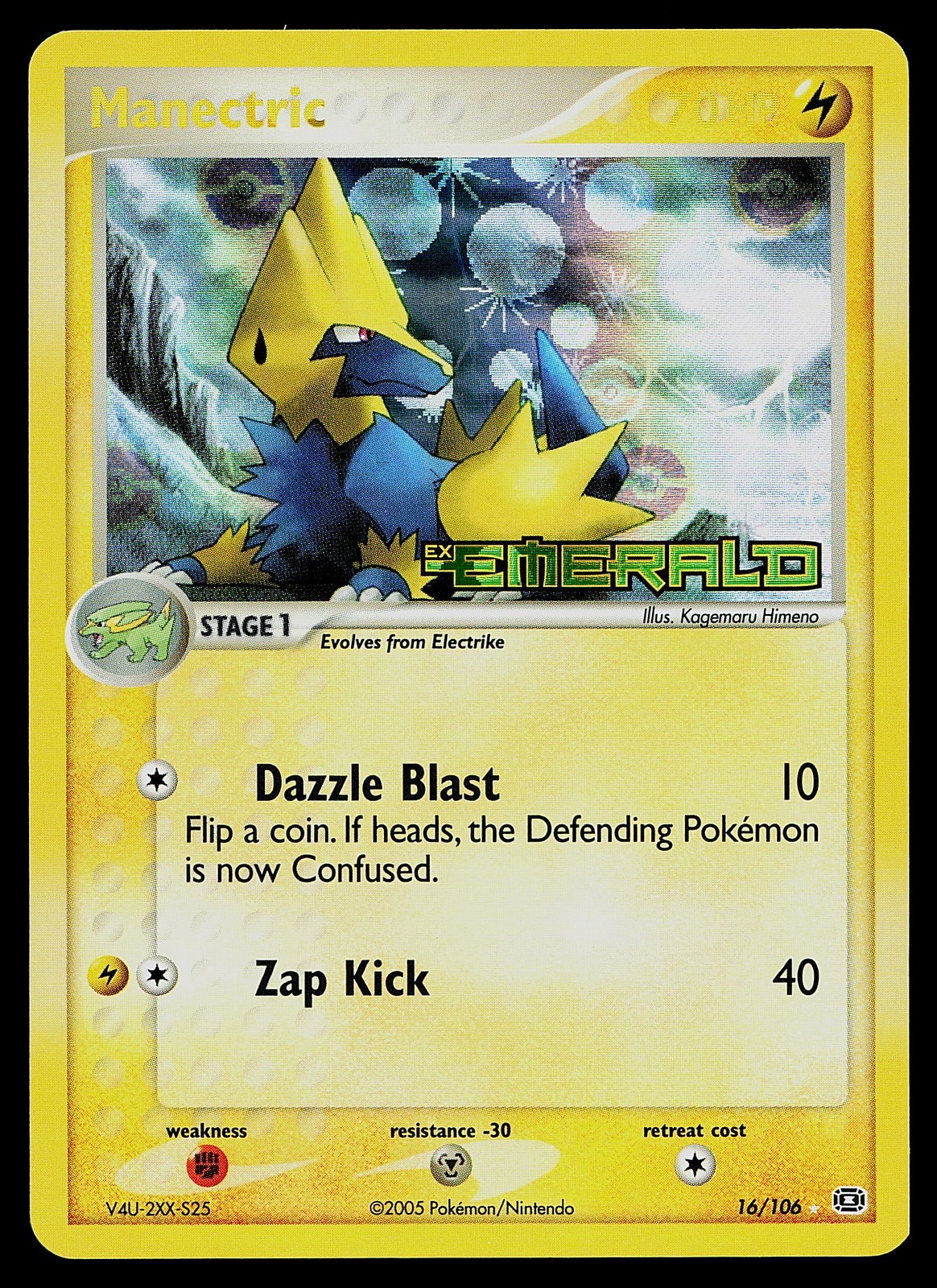 Pokemon Card - Manectric Emerald Stamped 16/106 Reverse Holo