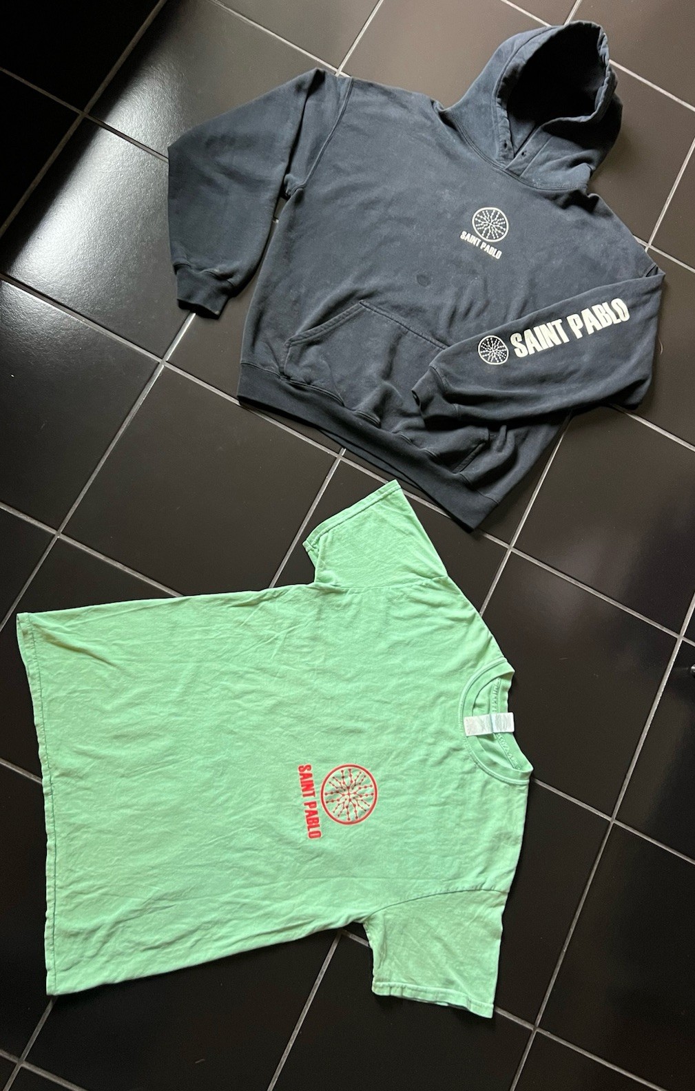 KANYE WEST 2016 Saint Pablo Tour Merch Black Hoodie L + Green T-Shirt M Yeezy thumbnail 19