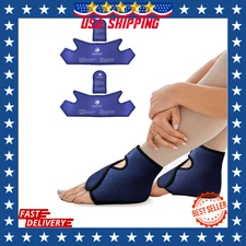 Ankle Ice Pack Wrap Heel Cold for Plantar Fasciitis Relief Reusable Gel (2packs)