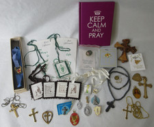 Lote de 30 cruces religiosas católicas collar medalla escapulario rosario