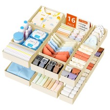 Drawer Organizer Clothes - 16 Pack Baby Dresser Organizer for Nursery, Foldab...