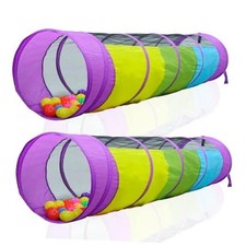 Multicolored Play Tunnel for Kids (6&rsquo;) &ndash; Crawl and Explore Tent, with See 2 Pk