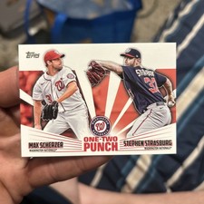 2023 Topps #12P-16 Max Scherzer / Stephen Strasburg One-Two Punch card