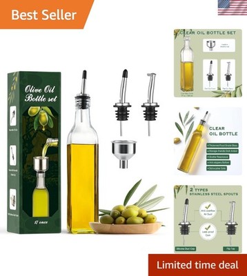 Stylish 500ml Olive Oil Decanter with Spout & Funnel - Elegant Kitchen Essential