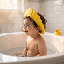 Baby Shower Cap and Sun Hat - Soft Shampoo Guard for Toddlers Protect Eyes  Ear