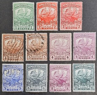 Newfoundland 1919 "Caribou" 11x Stamps Mh & Used (up to 10c.)