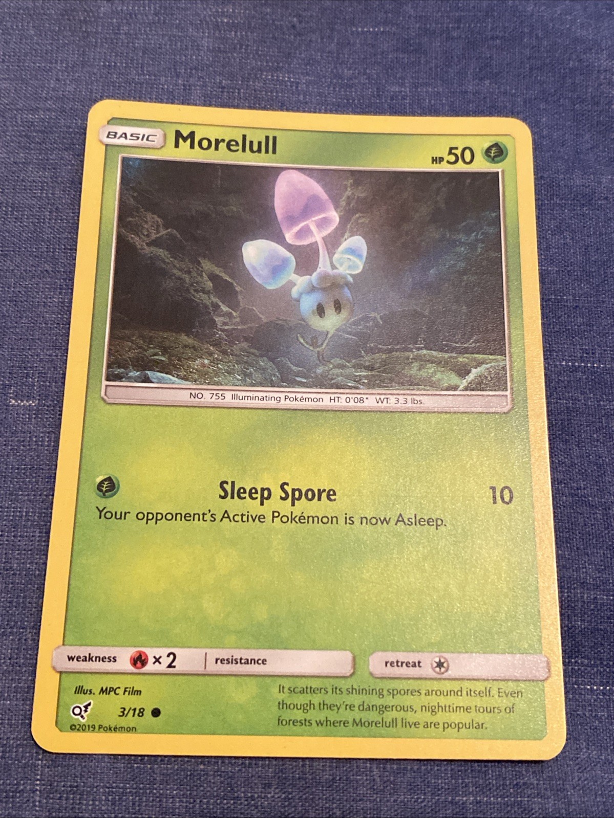 Morelull - Sun & Moon: Detective Pikachu (3/18) - Holo Pokemon Card