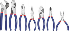 7-Piece WORKPRO Pliers Set with Groove Joint, Long Nose, Slip Joint, Linesman, a