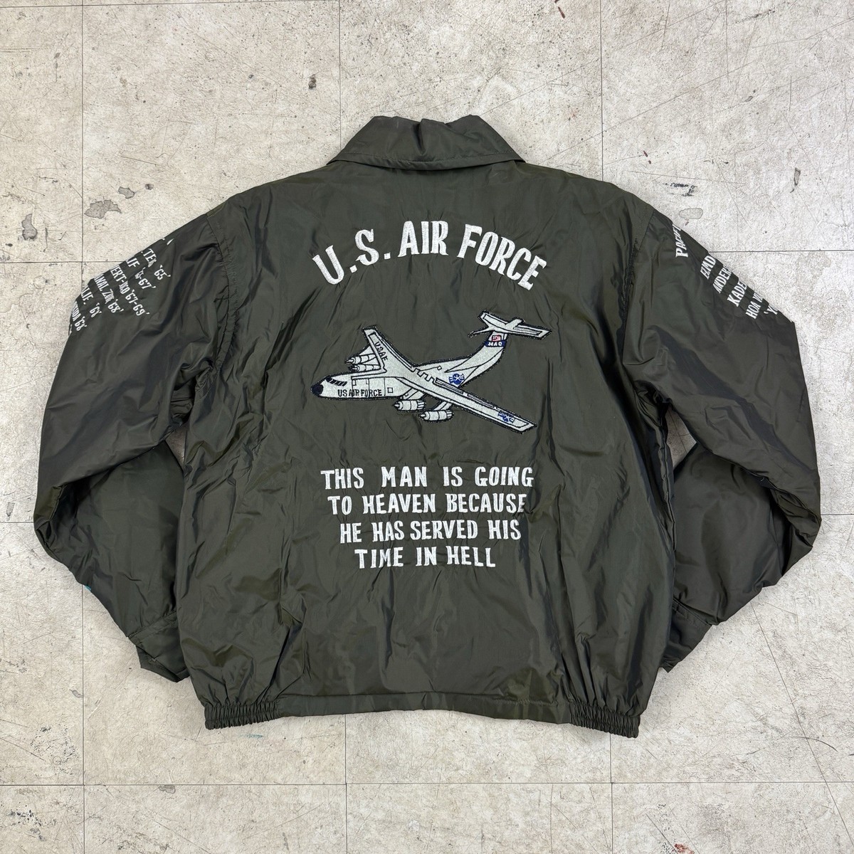 USAF Tour Jacket 60s 70s Vtg Vietnam Souvenir Okinawa Hama Tailor
